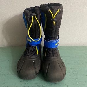 Blue Sorel Rain/Snow boots Big Boys Size (5)